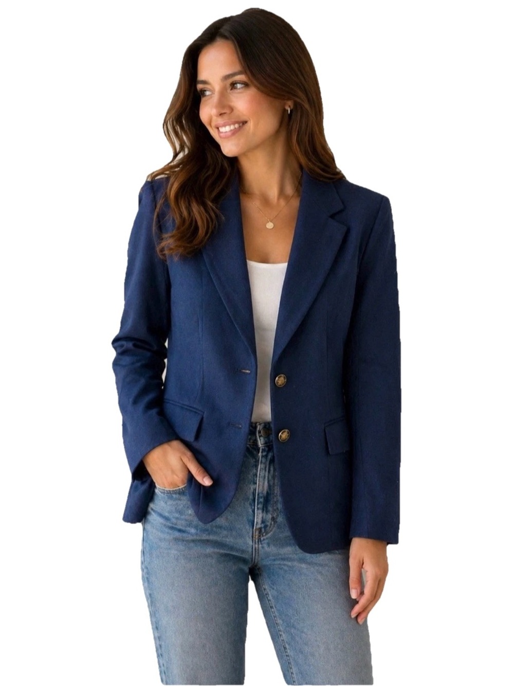 Vintage Pendleton Petite Classic Navy Wool Blazer - Women's Tailored Jacket 10
